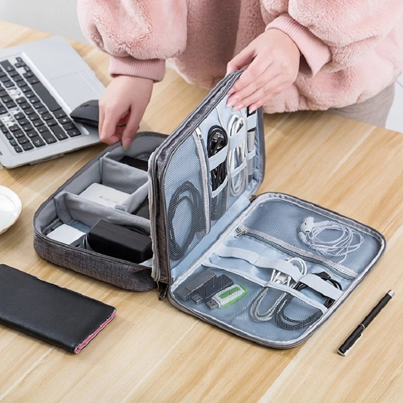 Waterproof Double-Layer Electronics Travel Organizer