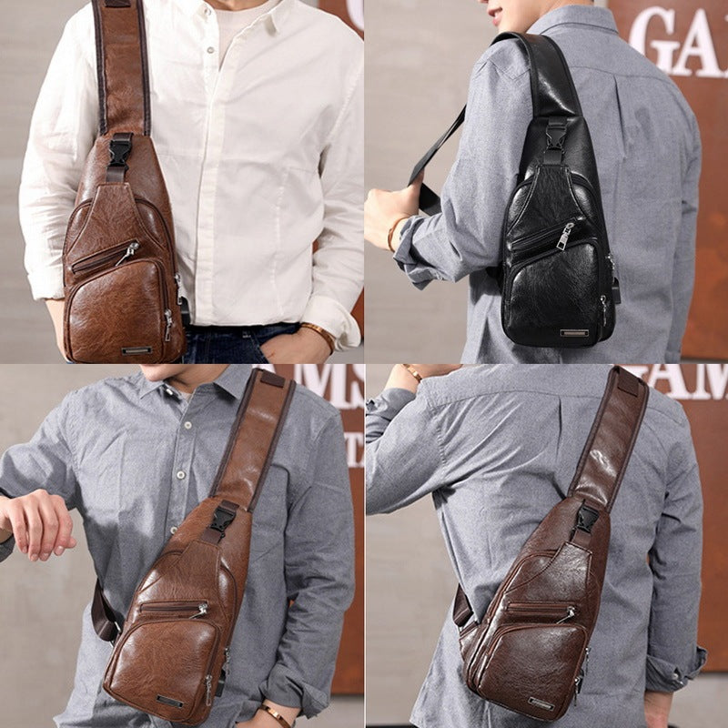 Men's Crossbody Bag with USB Port