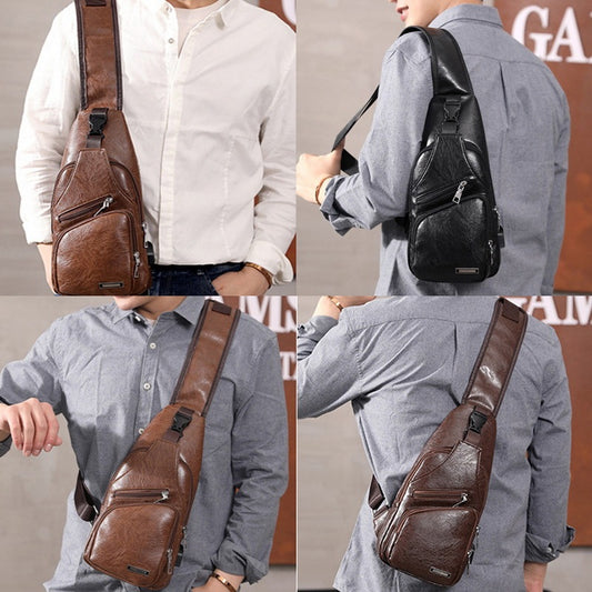 Men's Crossbody Bag with USB Port