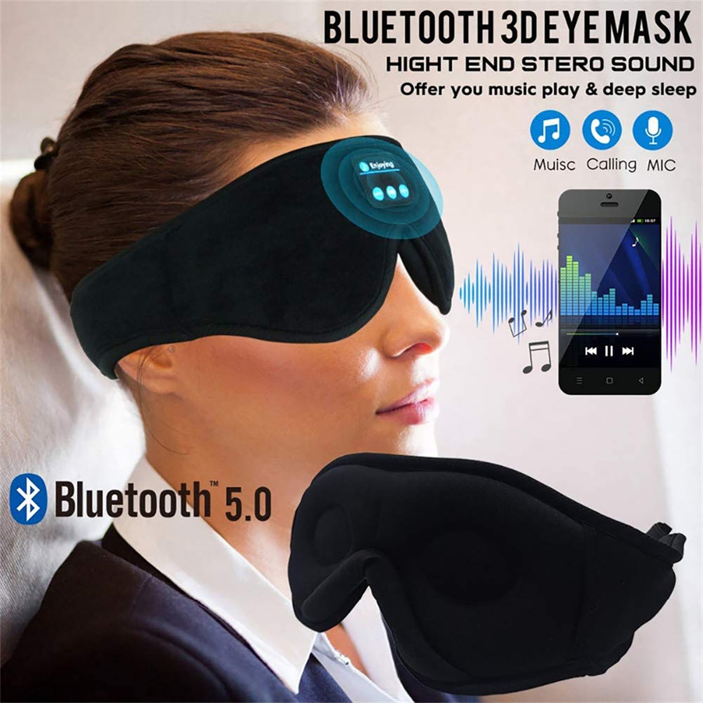 Wireless Music Sleep Mask with Bluetooth