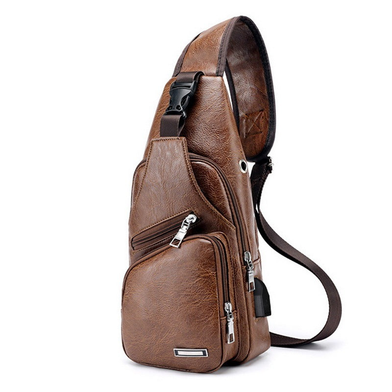 Men's Crossbody Bag with USB Port