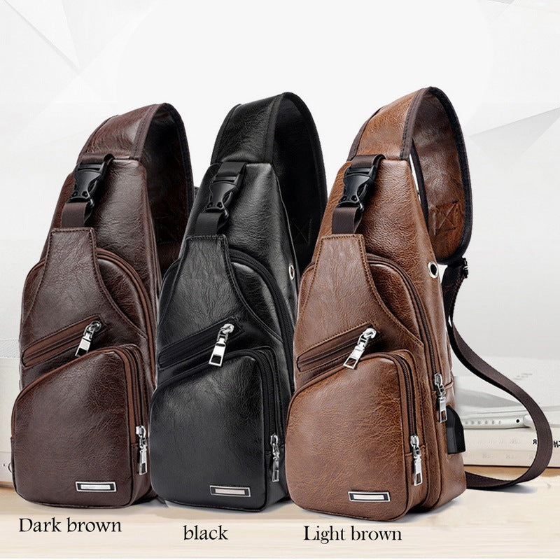 Men's Crossbody Bag with USB Port