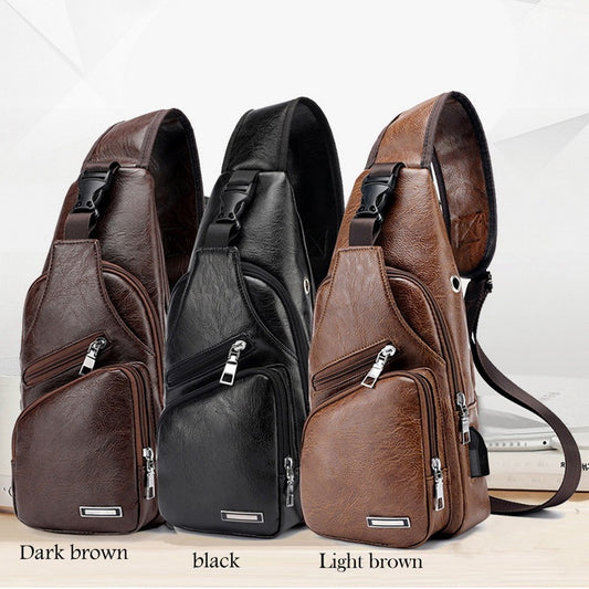 Men's Crossbody Bag with USB Port