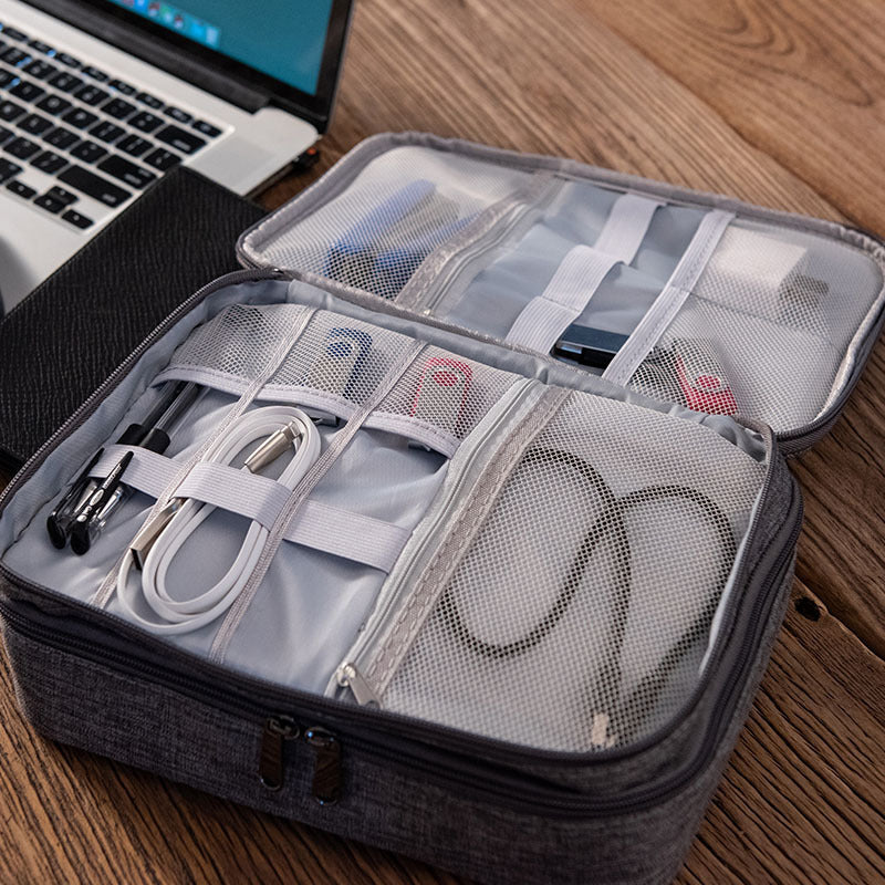 Waterproof Double-Layer Electronics Travel Organizer