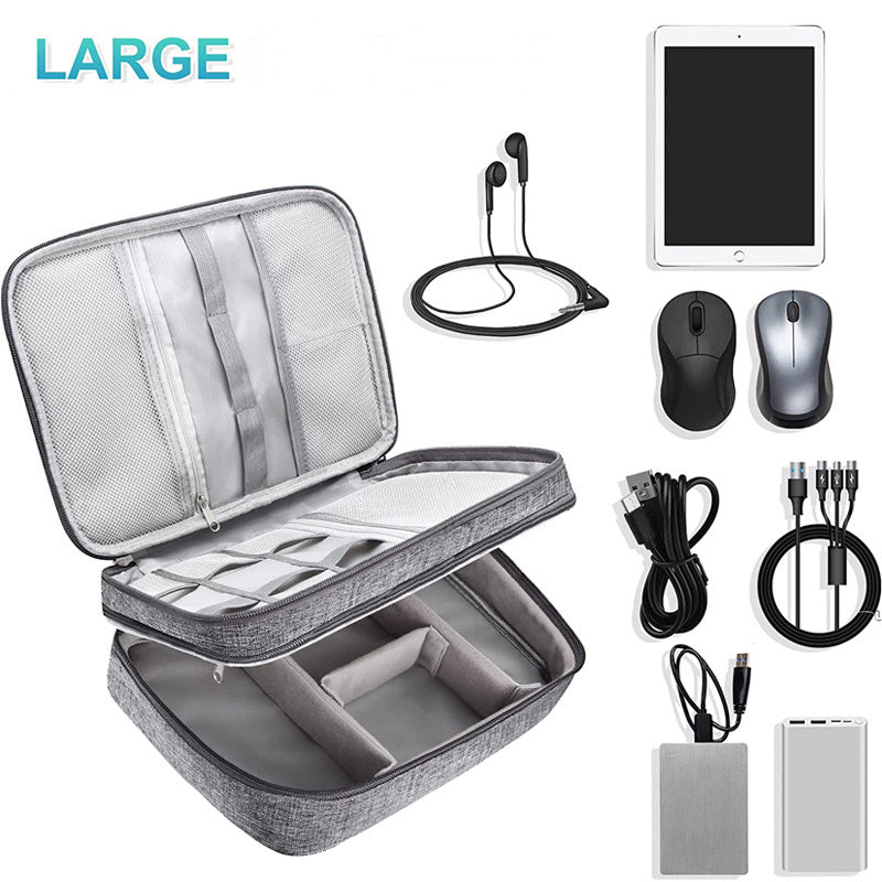 Waterproof Double-Layer Electronics Travel Organizer