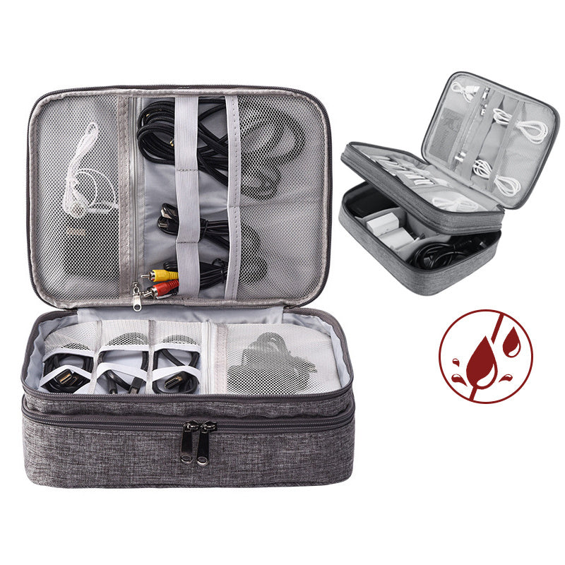 Waterproof Double-Layer Electronics Travel Organizer
