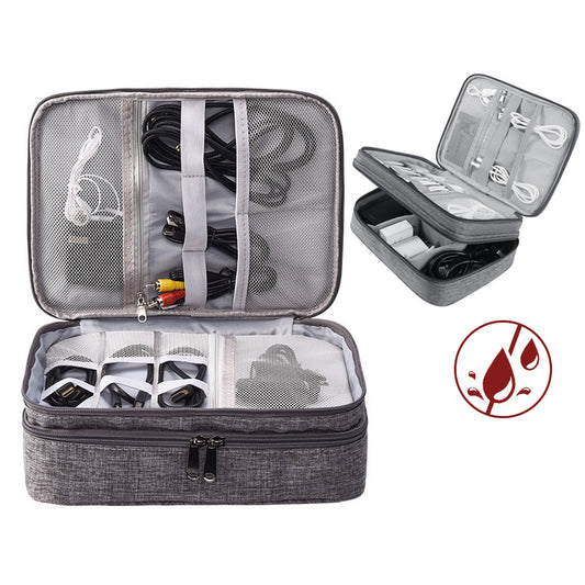 Waterproof Double-Layer Electronics Travel Organizer