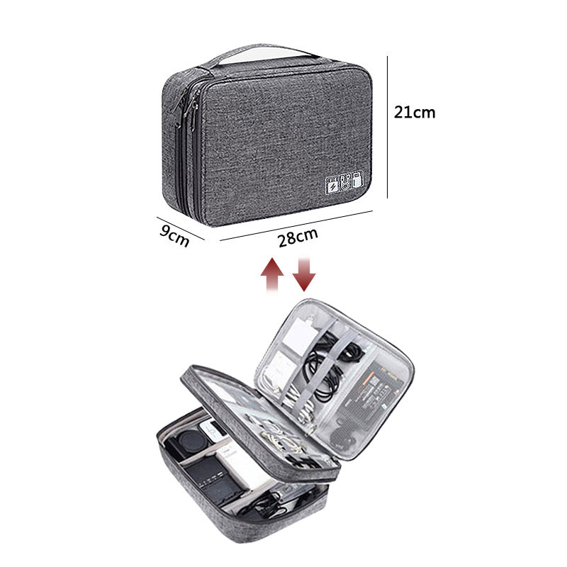 Waterproof Double-Layer Electronics Travel Organizer